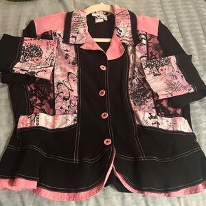 3 piece Women’s Button-Front Jacket, Shell & crop pants  by Tommy n LouLou Large